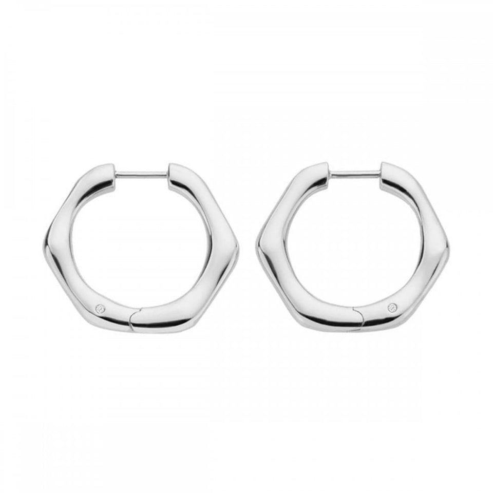 Hot Diamonds Soul Hexagon Shaped Huggie Hoop Earrings