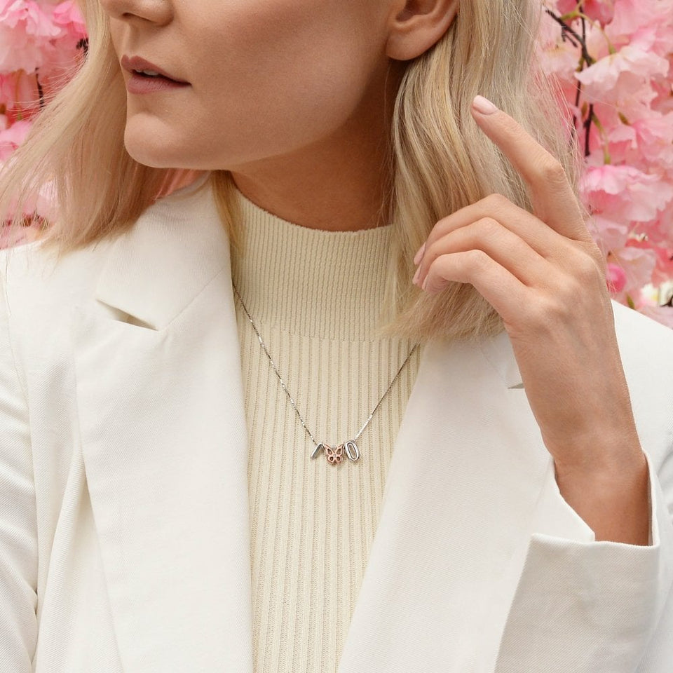 Hot Diamonds Storyteller Rose Plated Butterfly Icon Pendant Charm