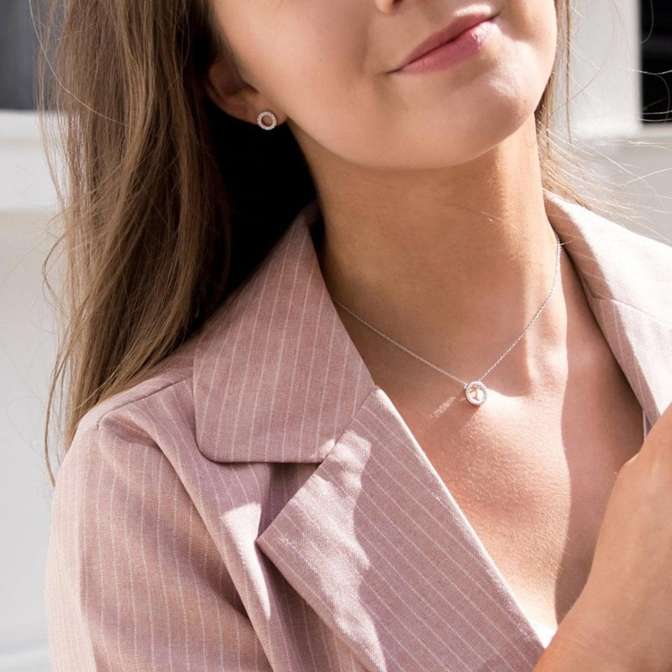 Hot Diamonds Striking Open Circle Topaz Stud Earrings
