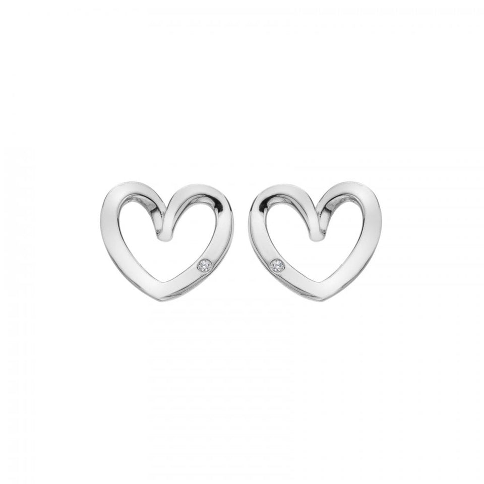 Hot Diamonds Summer Hearts Curved Stone Set Stud Earrings