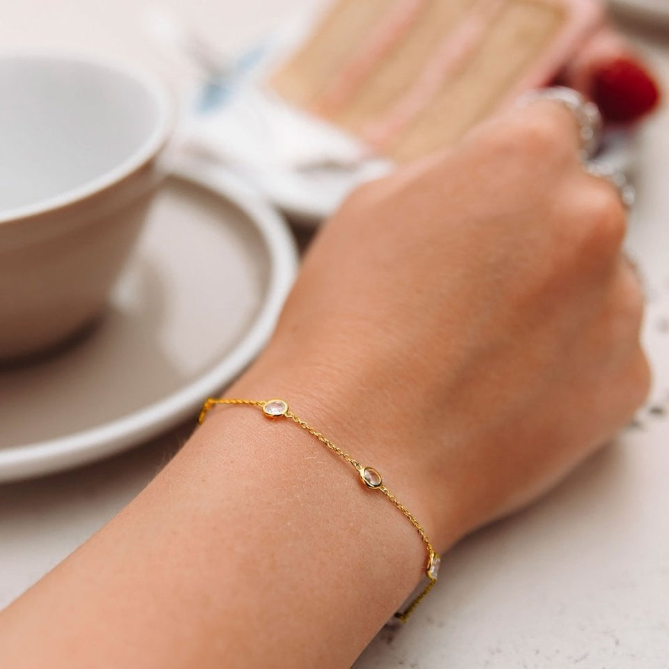 Hot Diamonds Tender Intermitent 18ct Gold Plated Bracelet