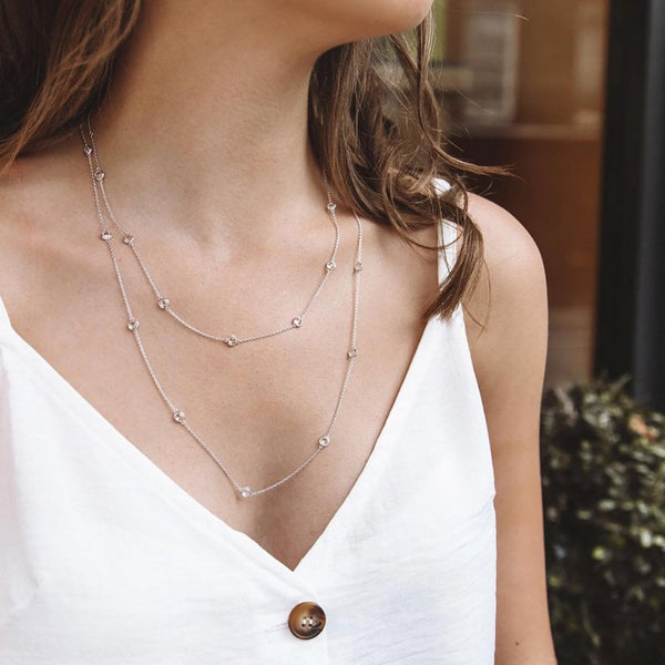 Hot Diamonds Tender Multi Stone Intermittent Topaz Necklace -45cm