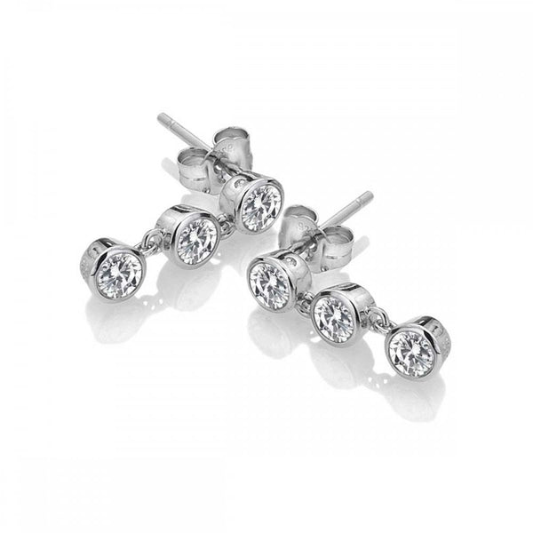 Hot Diamonds Tender Topaz Triple Stone Drop Earrings