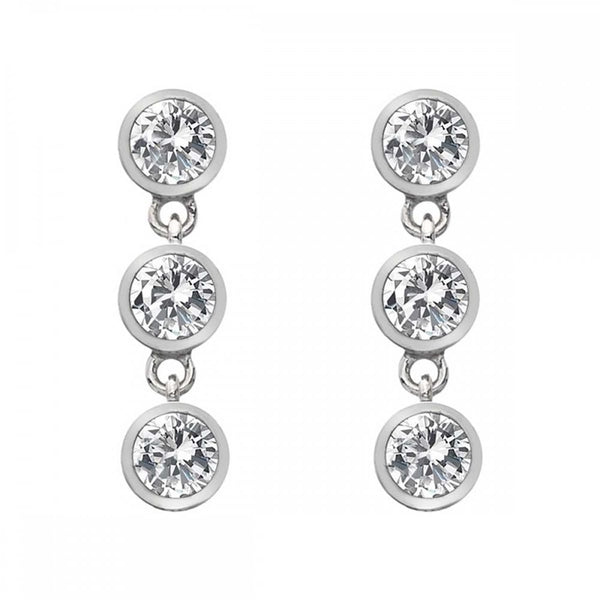 Hot Diamonds Tender Topaz Triple Stone Drop Earrings