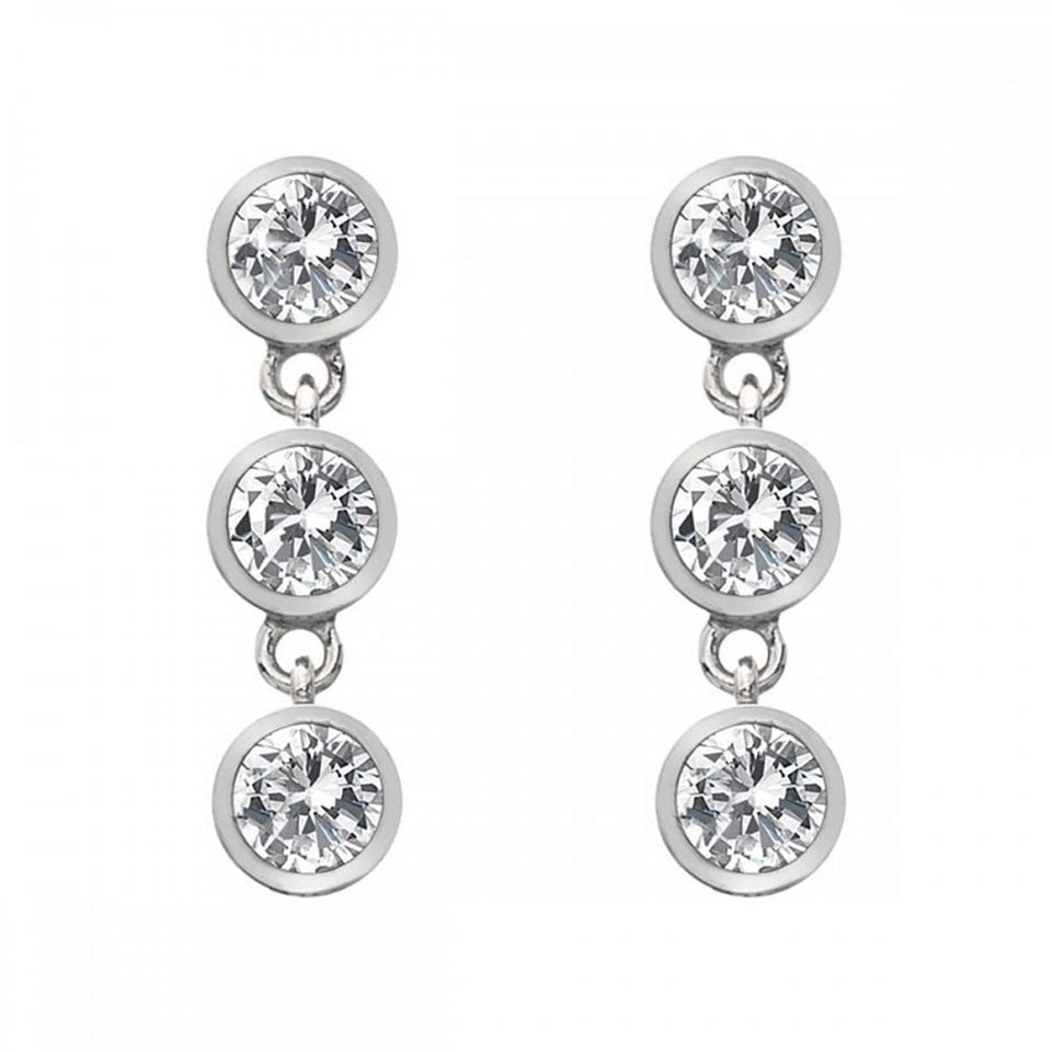 Hot Diamonds Tender Topaz Triple Stone Drop Earrings
