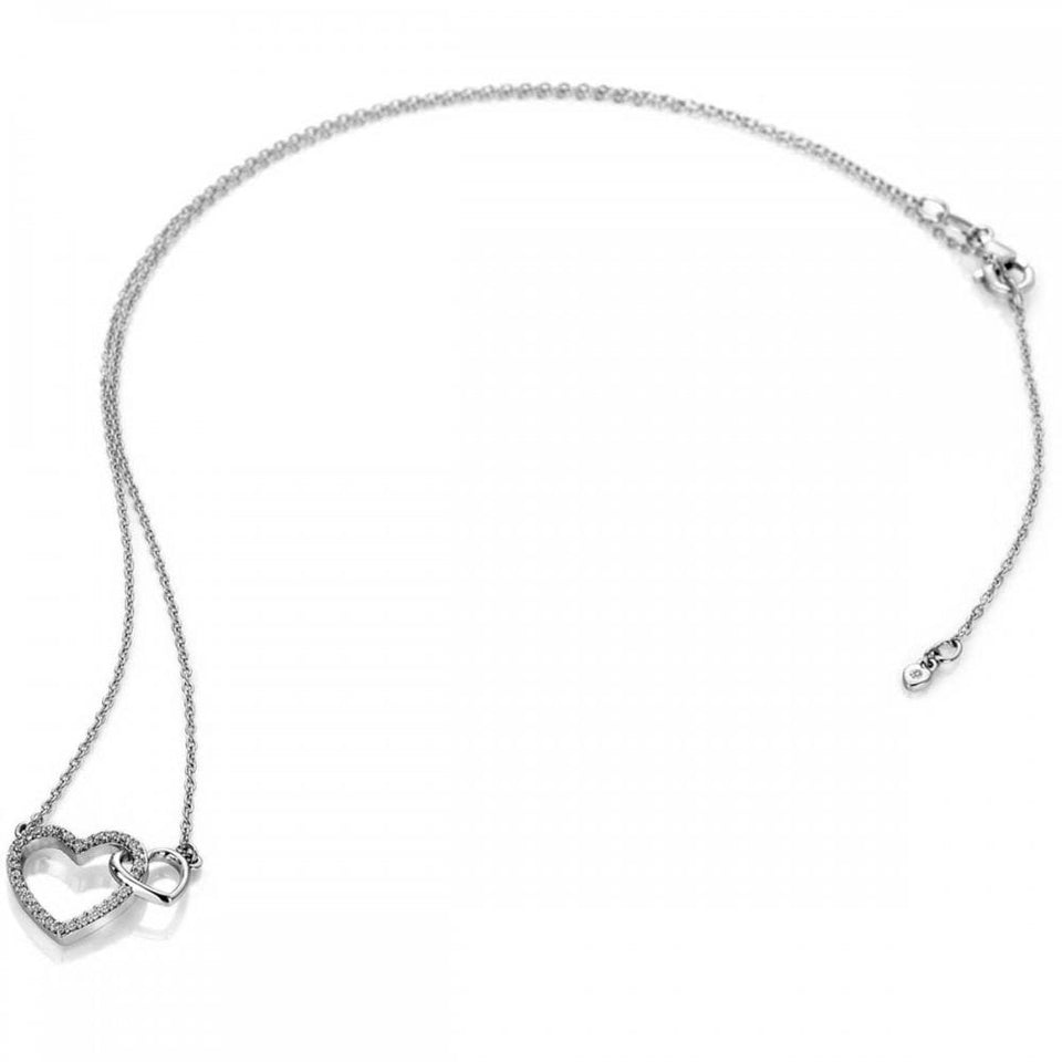 Hot Diamonds Togetherness Interlocked Hearts Necklace