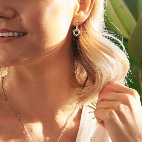 Hot Diamonds Trio Interlocked Calm Drop Earrings