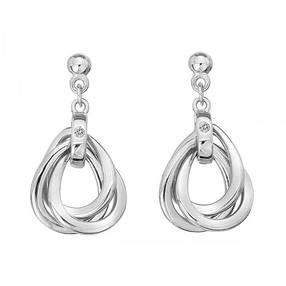 Hot Diamonds Trio Interlocked Drop Earrings