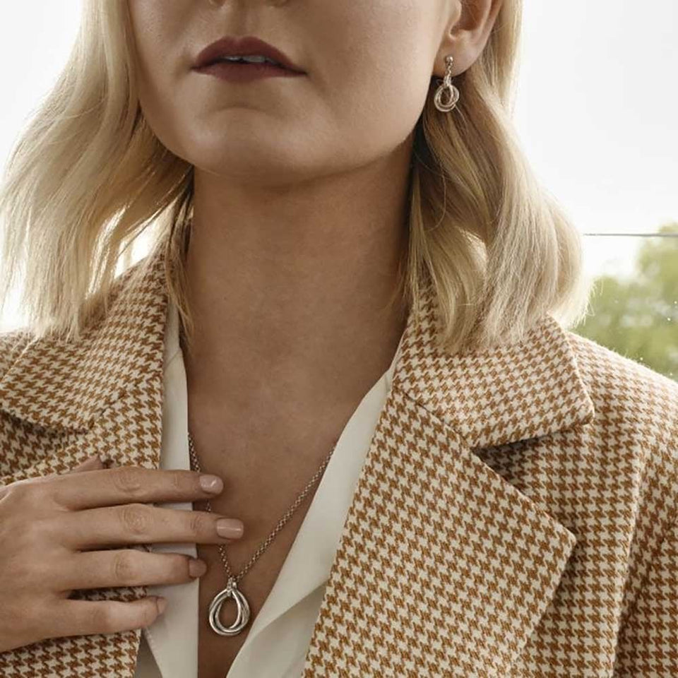 Hot Diamonds Trio Interlocked Drop Earrings