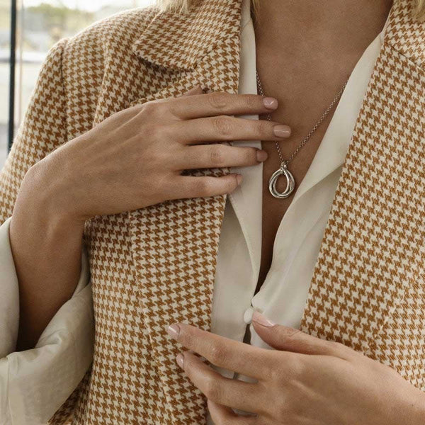 Hot Diamonds Trio Linked Open Teardrop Necklace