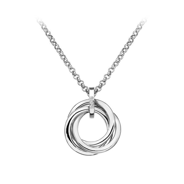 Hot Diamonds Trio Open Linked Circle Necklace