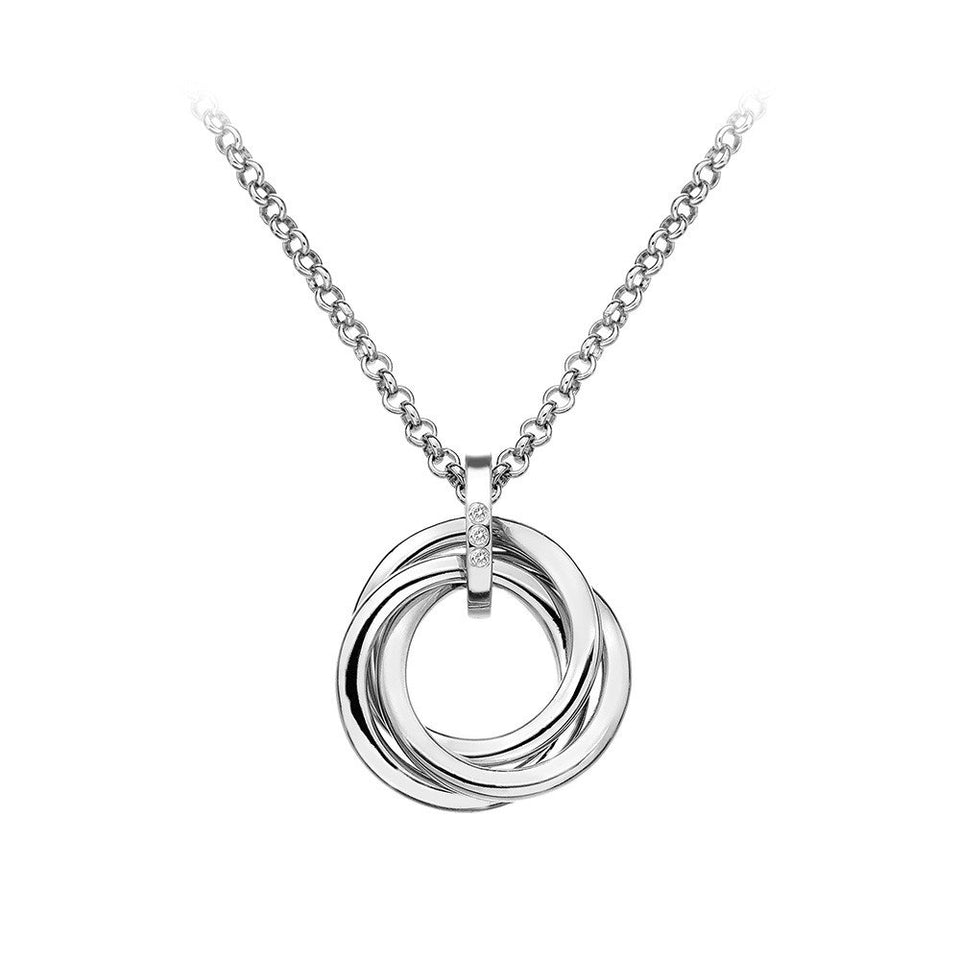 Hot Diamonds Trio Open Linked Circle Necklace
