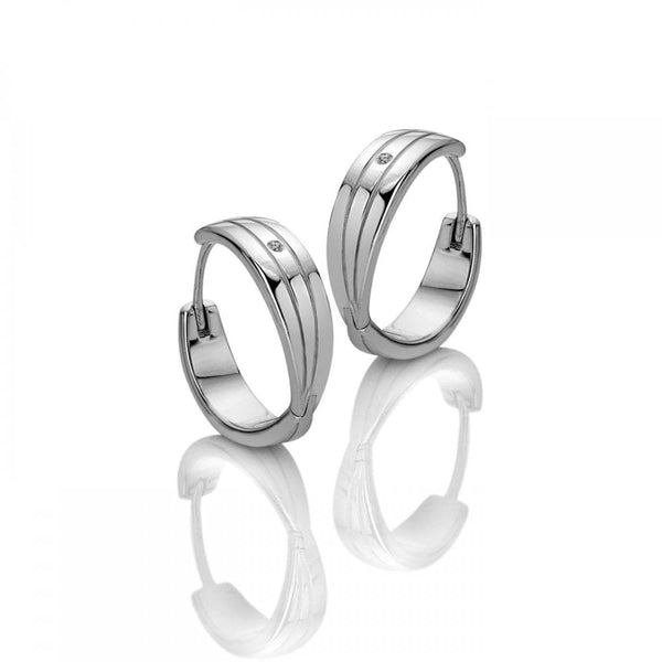 Hot Diamonds Trio Stone Set Huggie Hoop Earrings