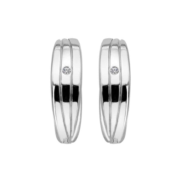 Hot Diamonds Trio Stone Set Huggie Hoop Earrings
