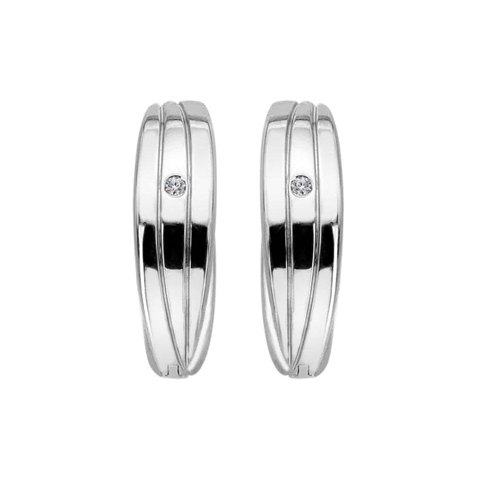 Hot Diamonds Trio Stone Set Huggie Hoop Earrings