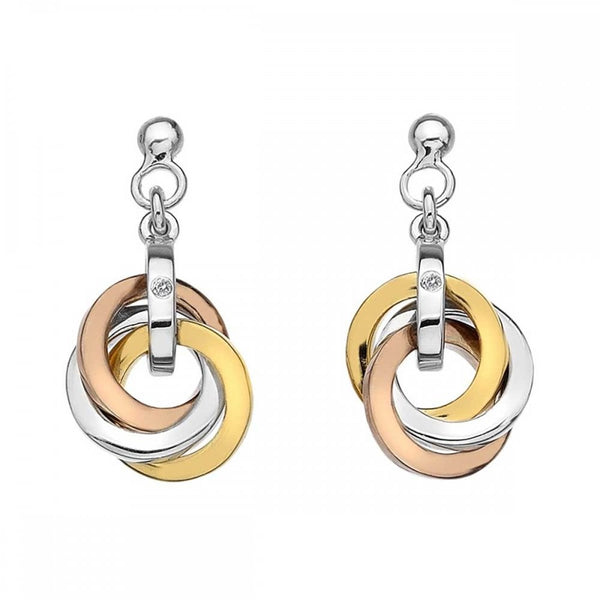 Hot Diamonds Trio Two Tone Calm Interlinked Drop Earrings