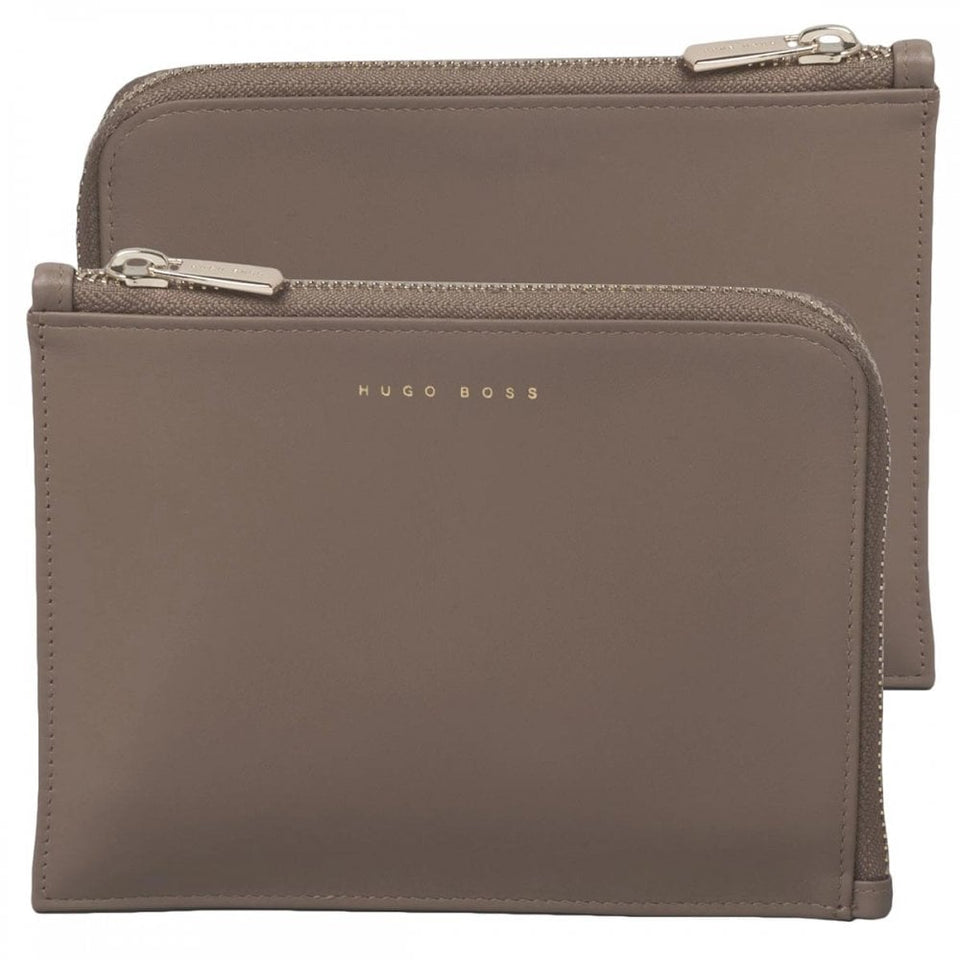 Hugo Boss Ladies Taupe Leather Pen, Pouch & Keyring Giftset
