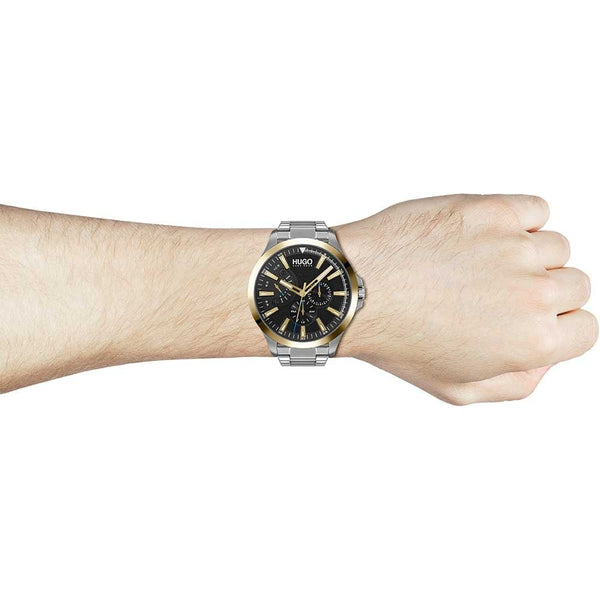 Francis & Gaye Men's #Leap Two-Tone Black Dial 45mm Watch