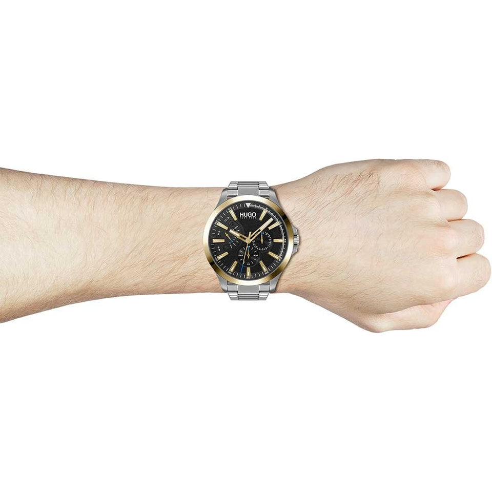Francis & Gaye Men's #Leap Two-Tone Black Dial 45mm Watch