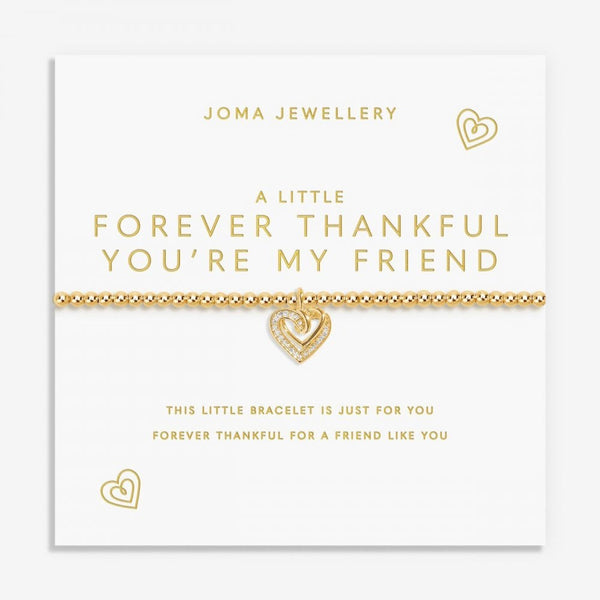 Joma Jewellery A Litle 'Forever Thankful You're My Friend' Bracelet in Gold Plating