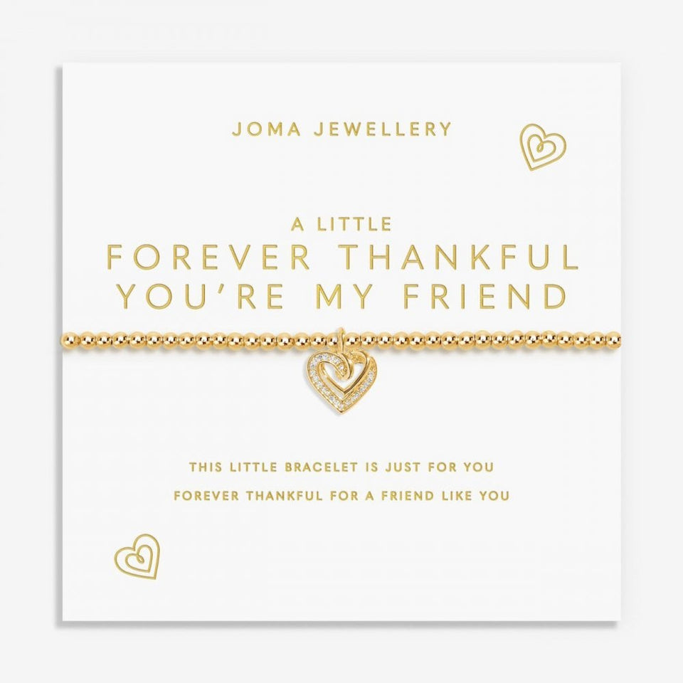 Joma Jewellery A Litle 'Forever Thankful You're My Friend' Bracelet in Gold Plating