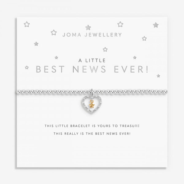 Joma Jewellery A Little 'Best News Ever' Bracelet in Silver & Gold Plating