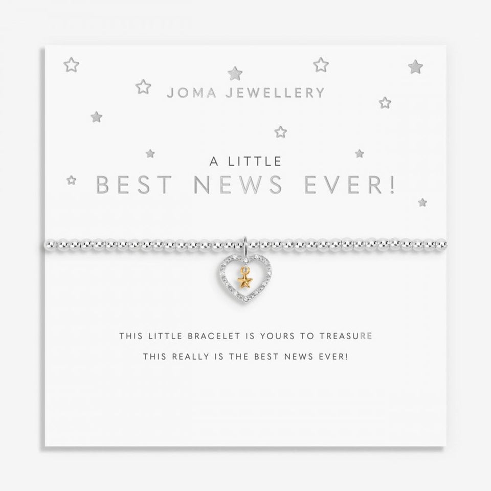 Joma Jewellery A Little 'Best News Ever' Bracelet in Silver & Gold Plating