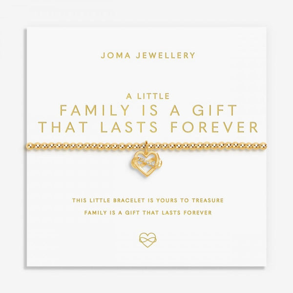 Joma Jewellery A Little 'Family Is A Gift That Lasts Forever' Bracelet In Gold Plating