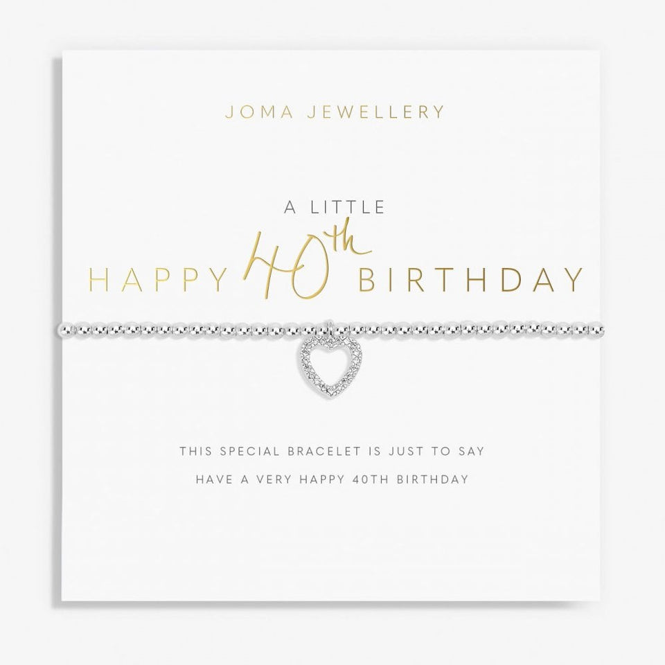 Joma Jewellery A Little 'Happy 40th Birthday' Bracelet