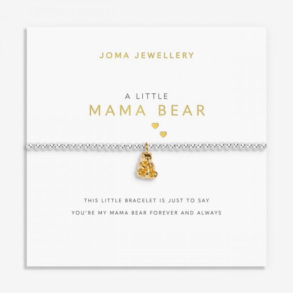 Joma Jewellery A Little 'Mama Bear' Bracelet in Silver & Gold Plating