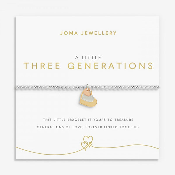 Joma Jewellery A Little 'Three Generations' Bracelet in Silver & Gold Plating