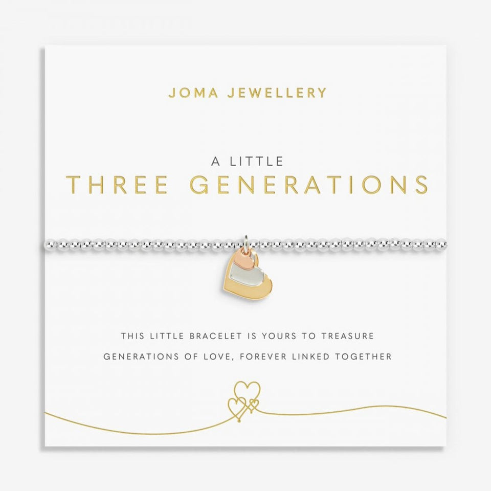 Joma Jewellery A Little 'Three Generations' Bracelet in Silver & Gold Plating