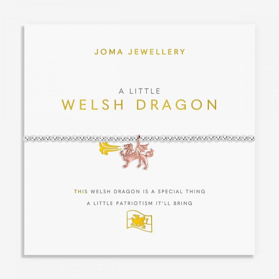 Joma Jewellery A Little 'Welsh Dragon' Welsh Bracelet in Silver Plating