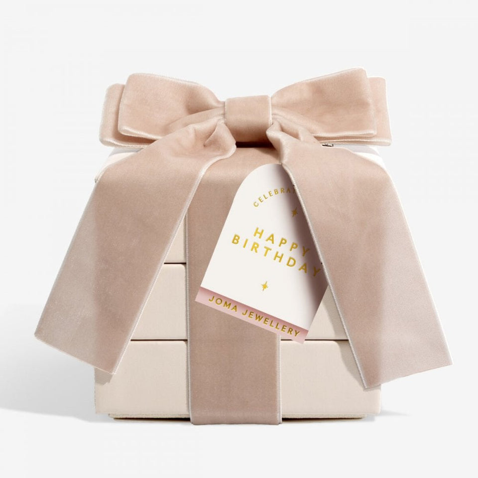 Joma Jewellery Celebration Stack 'Happy Birthday' Bracelet, Necklace & Earrings Gift Set