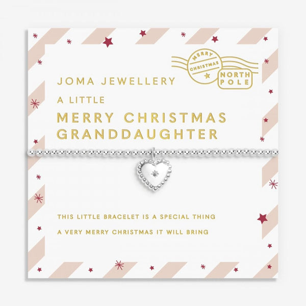 Joma Jewellery Christmas Kids Love From Santa 'Merry Christmas Granddaughter' Bracelet