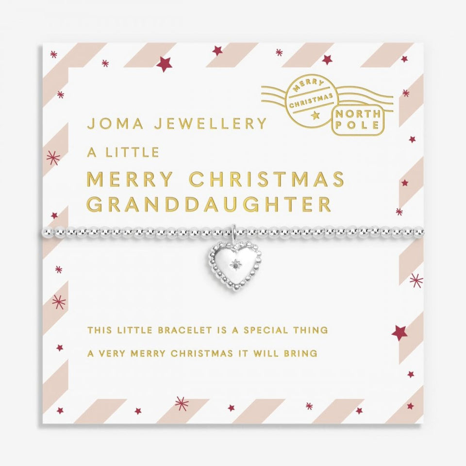 Joma Jewellery Christmas Kids Love From Santa 'Merry Christmas Granddaughter' Bracelet