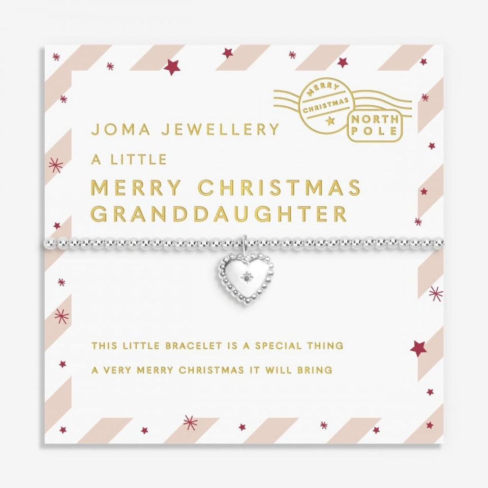 Joma Jewellery Christmas Kids Love From Santa 'Merry Christmas Granddaughter' Bracelet