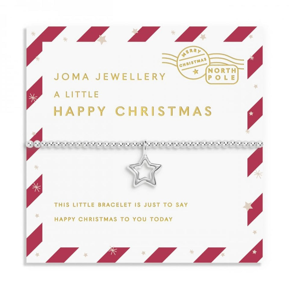 Joma Jewellery Christmas Kids Stocking 'Happy Christmas' Bracelet & Hair Clips Gift Set