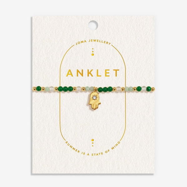 Joma Jewellery Green Hand Anklet
