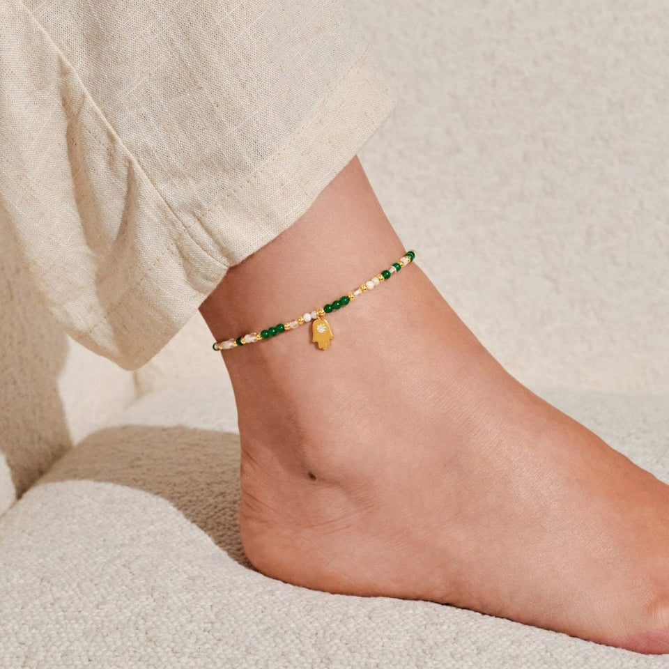 Joma Jewellery Green Hand Anklet