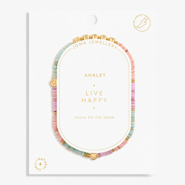 Joma Jewellery Happy Little Moments 'Live Happy' Anklet