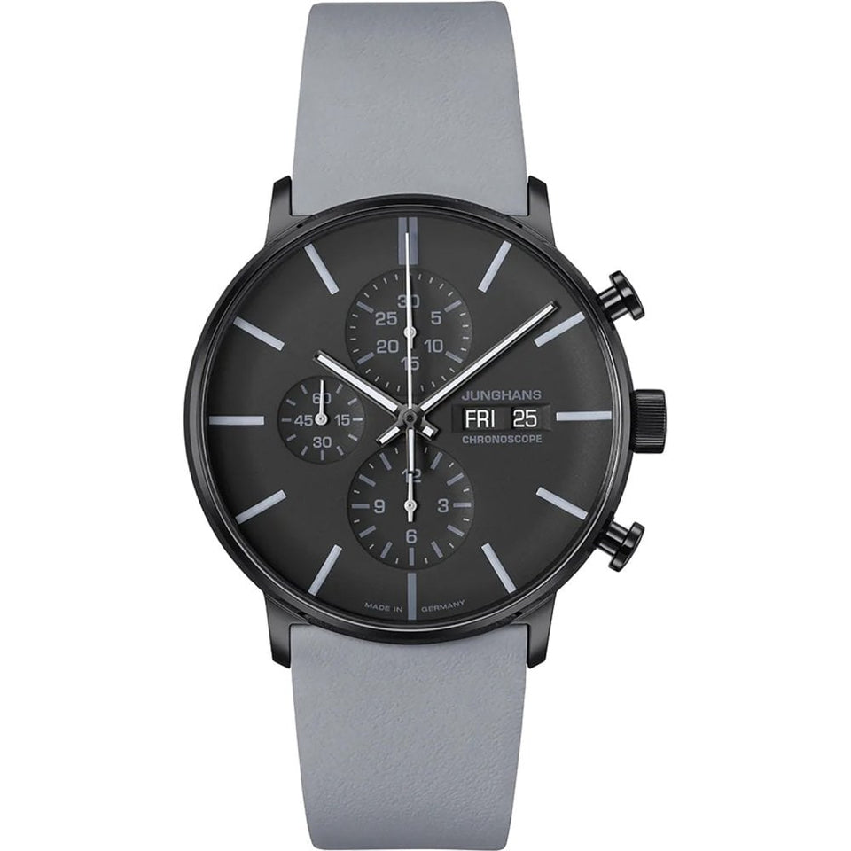 Junghans FORM A Chronoscope' 42mm Blue Strap Watch