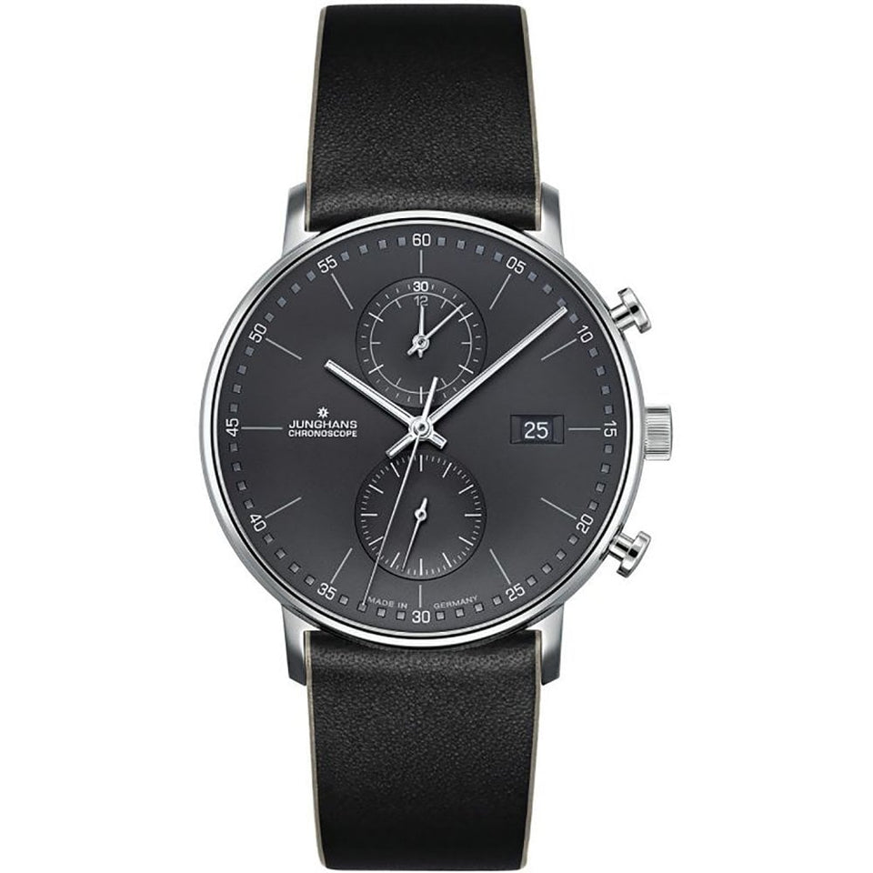 Junghans 'FORM C' Silver and Black Chronograph Watch