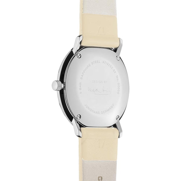 Junghans Ladies 32mm Max Bill Cream Leather Strap Watch