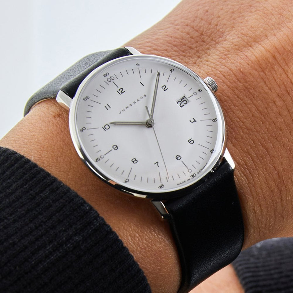 Junghans Ladies Max Bill 32mm Black Strap Quartz Watch