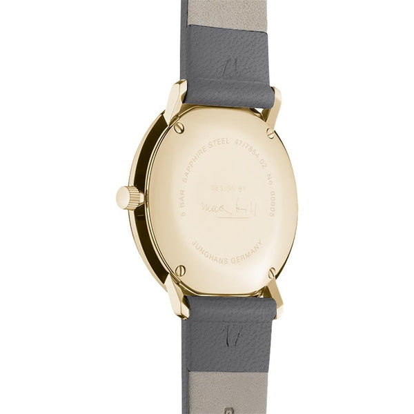 Junghans Ladies Max Bill 32mm Grey Leather Quartz Watch