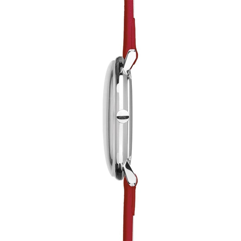 Junghans Ladies Max Bill 32mm Red Leather Quartz Watch