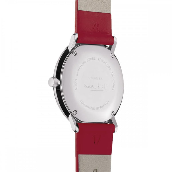 Junghans Ladies Max Bill 32mm Red Leather Quartz Watch