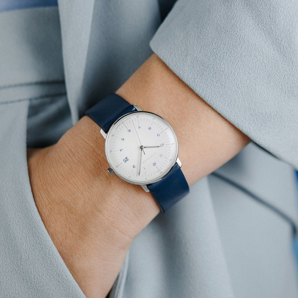 Junghans Ladies Max Bill Bauhaus Blue Strap 33mm Watch