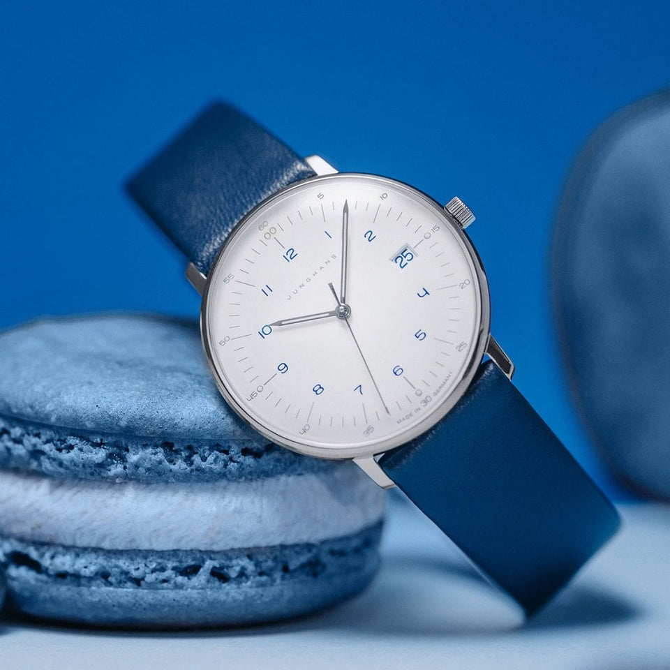 Junghans Ladies Max Bill Bauhaus Blue Strap 33mm Watch